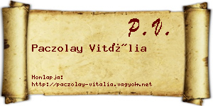 Paczolay Vitália névjegykártya